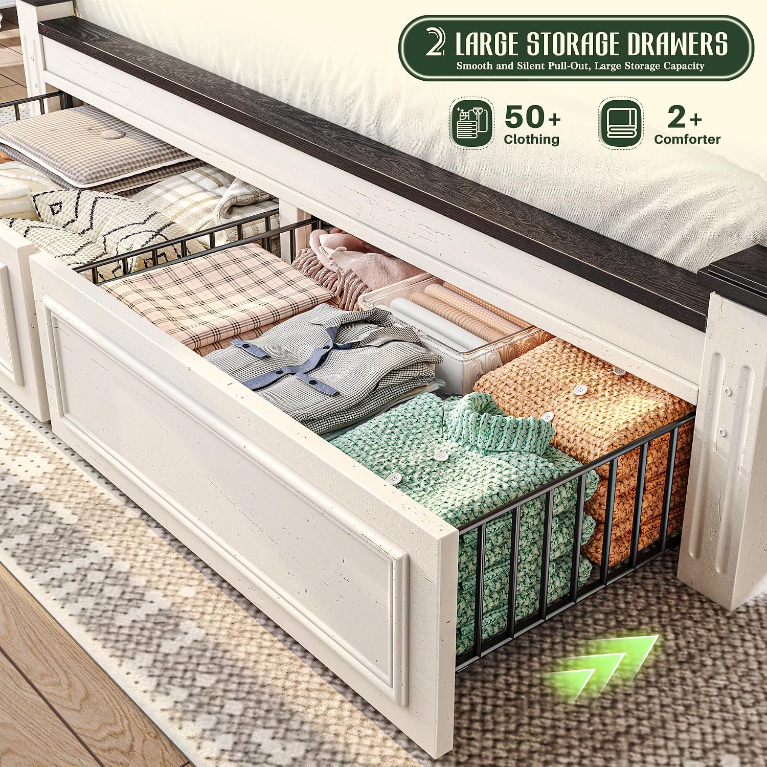 King Size Bed Frame With Storage Drawers - King Size Bed Frame 51