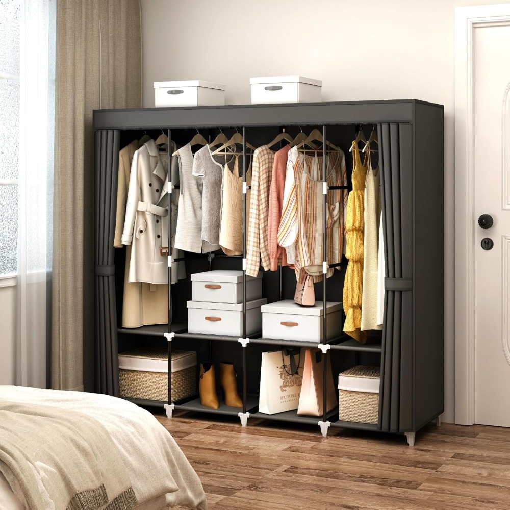 Wardrobe Closet Portable Fabric Cover - US Shipping Portable Closet Wardrobe 67