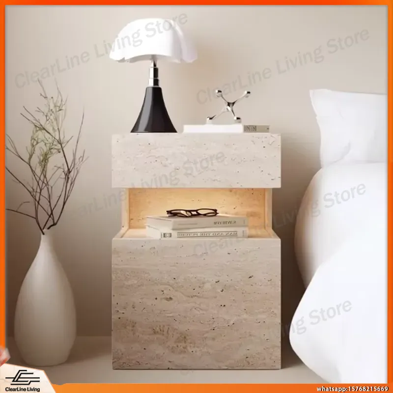 Floating Nightstand With Led Light - Solid Wood Nightstand Minimalist Modern Floating