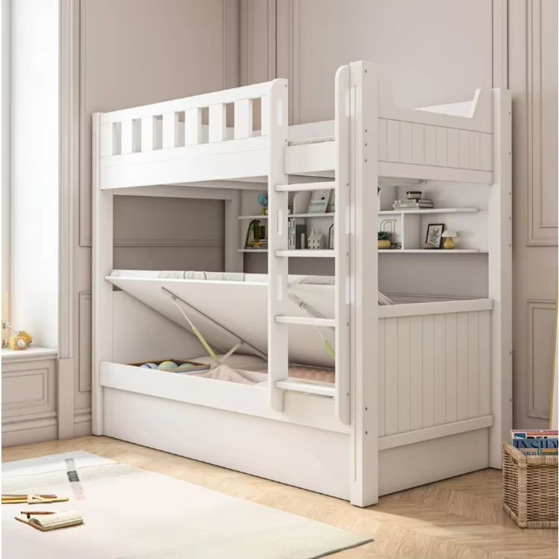 Bunk Bed With Stairs And Slide - Bedroom Furniture Children Bed Wood Storage