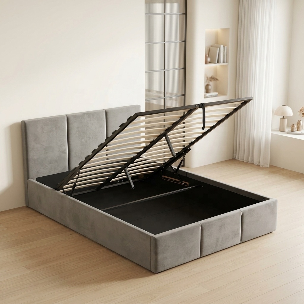 Gas Lift Storage Bed Hydraulic - ^Free Sample Modern Soft Bed Platform