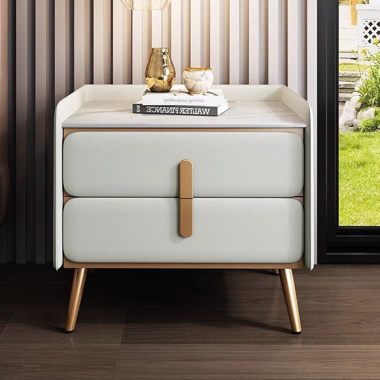 AOLIVIYA Cream Rock Slab Night - огляд і ціна Solid Wood Nightstand 2 Drawers
