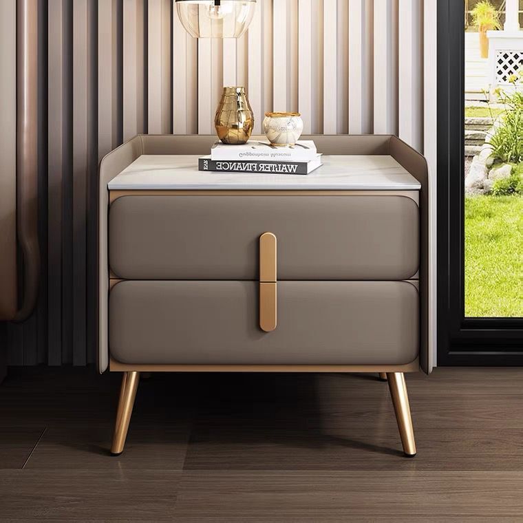 AOLIVIYA Cream Rock Slab Night - огляд і ціна Solid Wood Nightstand 2 Drawers
