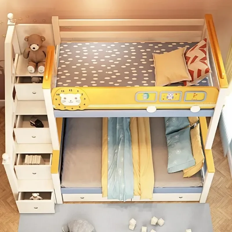 Furniture Wood Loft Kids room  - огляд і ціна Bunk Bed With Stairs And Slide