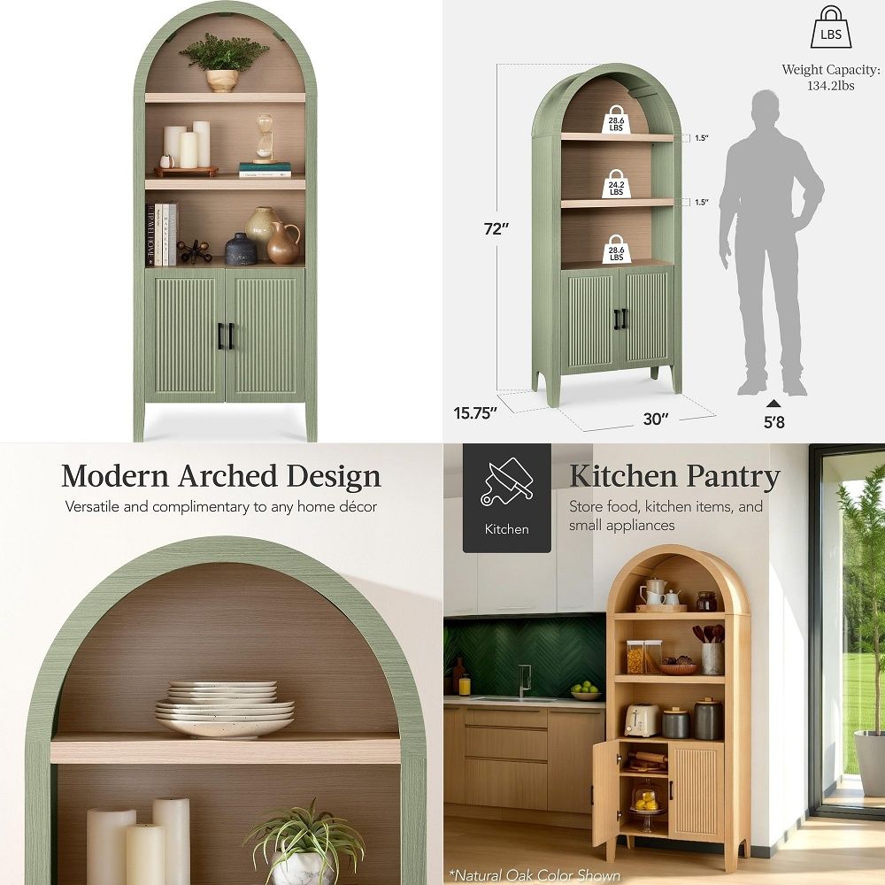 71 Tall Arched Kitchen Pantry, - огляд і ціна Storage