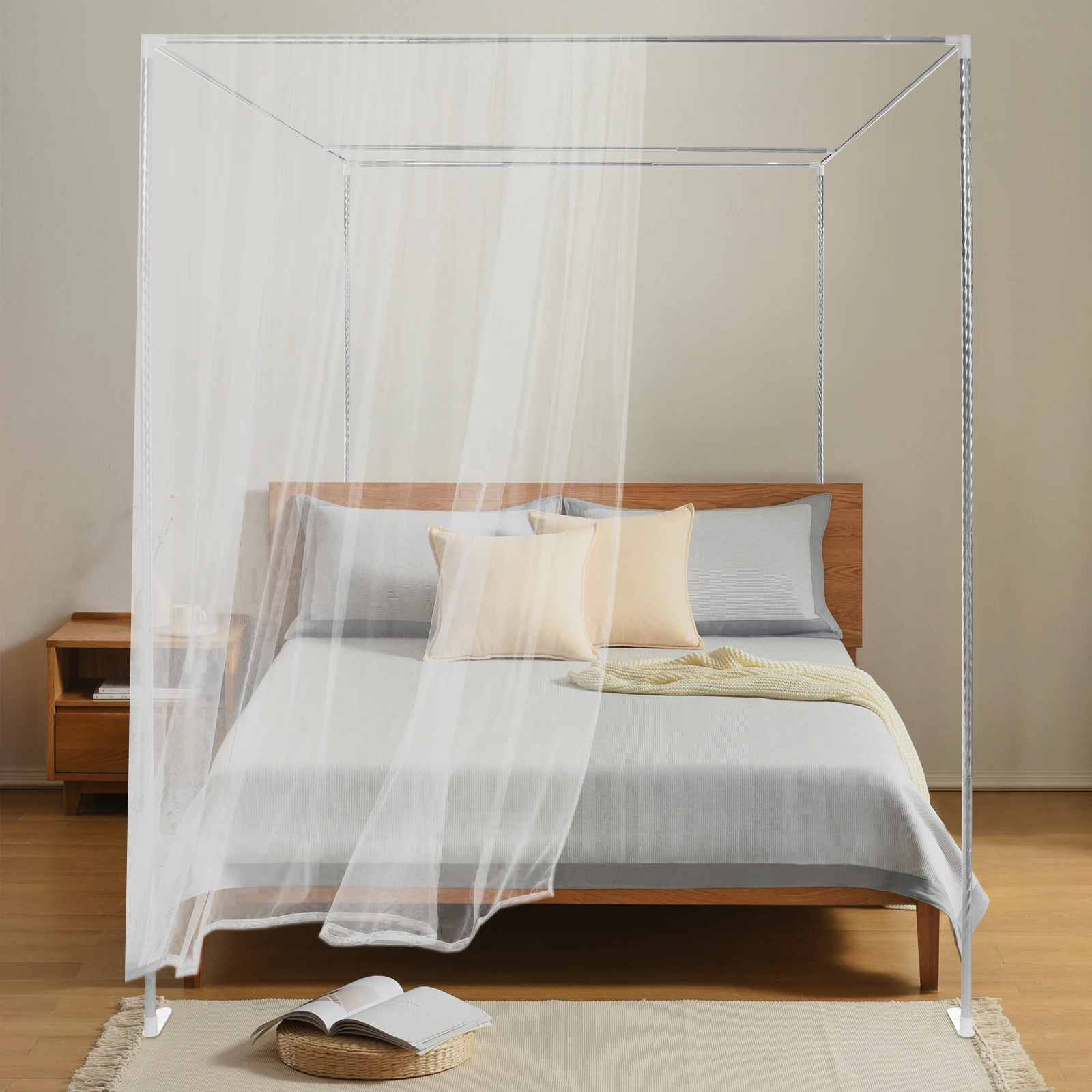 4 Corner Bedding Canopy Frame  - огляд і ціна Canopy Bed Frame Metal Queen