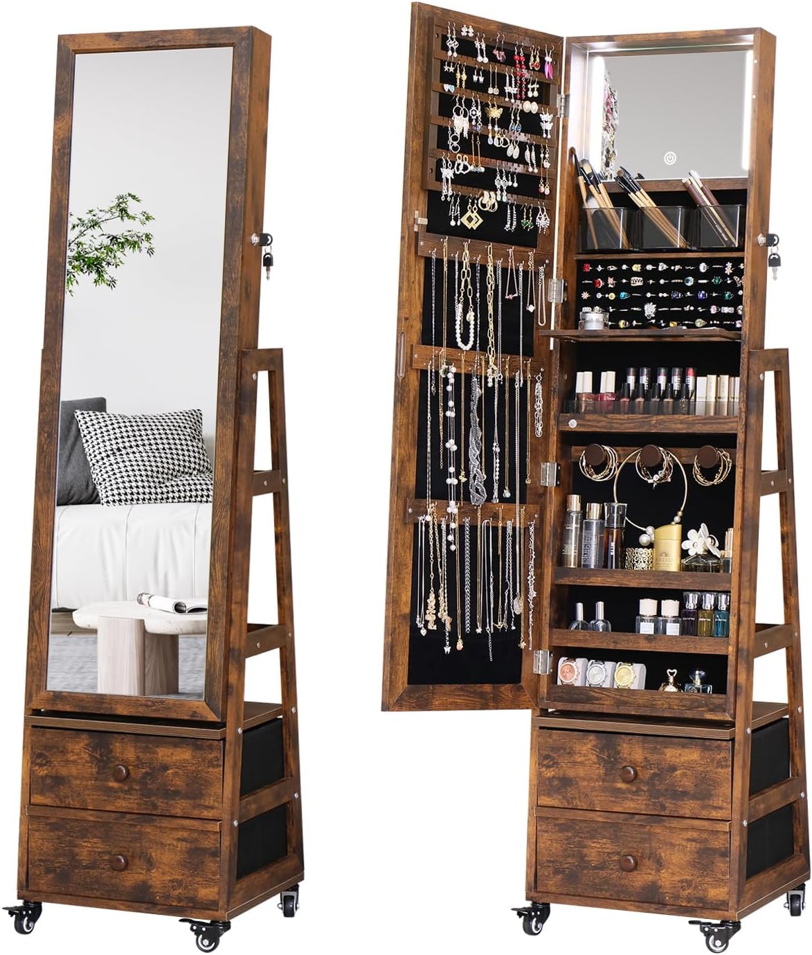 Rotating Jewelry Cabinet Vanit - огляд і ціна Full Length Mirror Jewelry Armoire