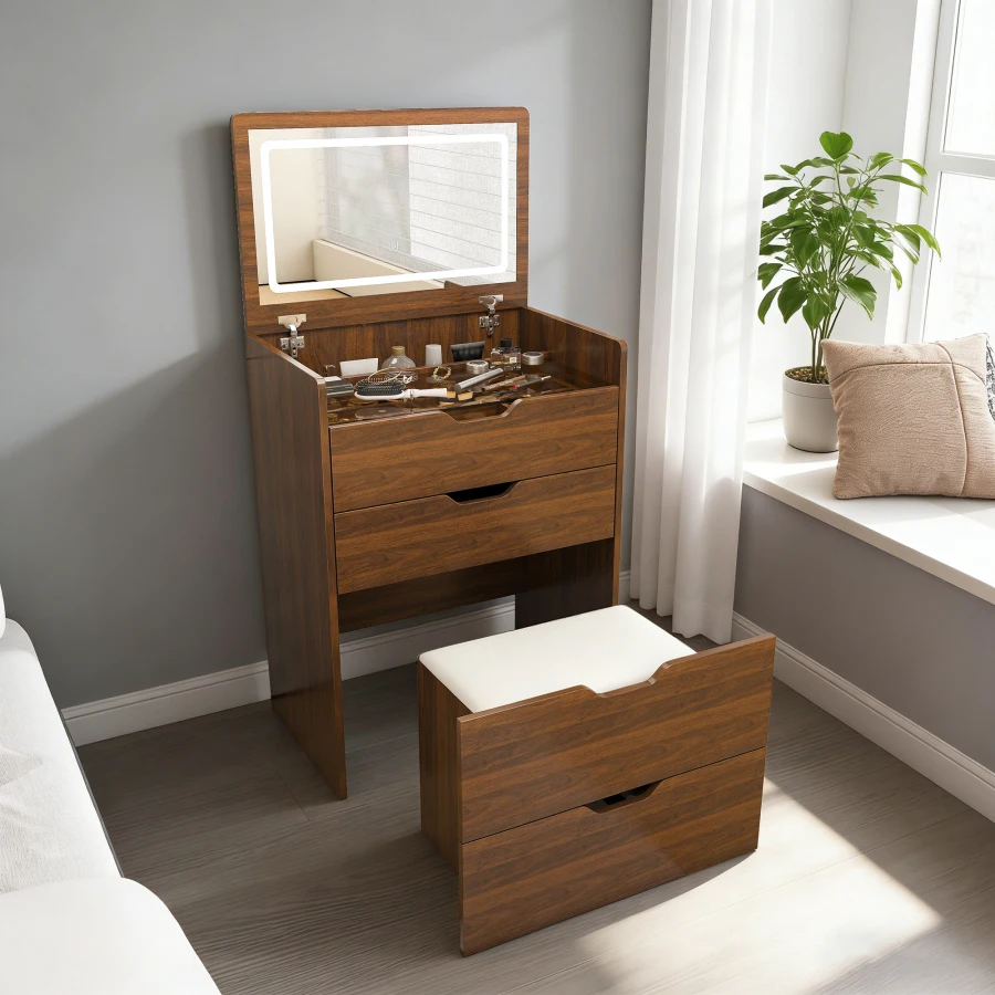 3-in-1 Vanity Desk with Flip T - огляд і ціна Dressing Table Vanity With Lighted Mirror