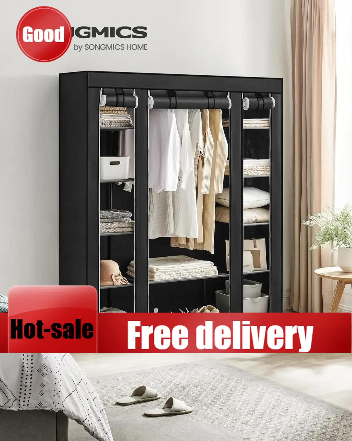 Cheng-Closet Wardrobe, Portabl - огляд і ціна Wardrobe Closet Portable Fabric Cover