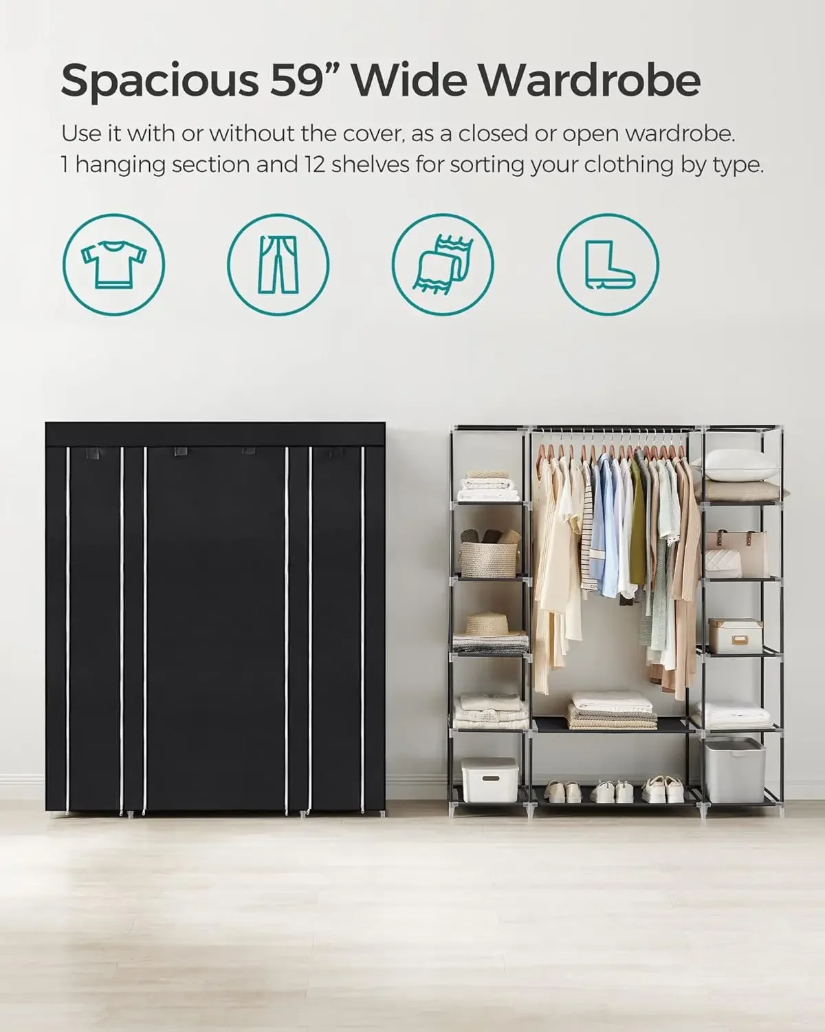 Cheng-Closet Wardrobe, Portabl - огляд і ціна Wardrobe Closet Portable Fabric Cover