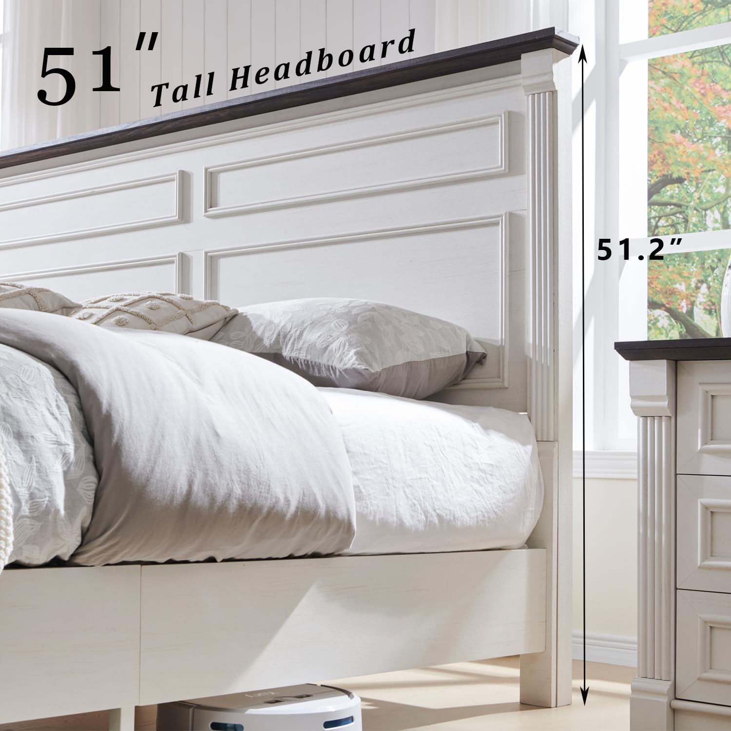 Farmhouse King Size Bed Frame  - огляд і ціна King Size Bed Frame With Storage Drawers
