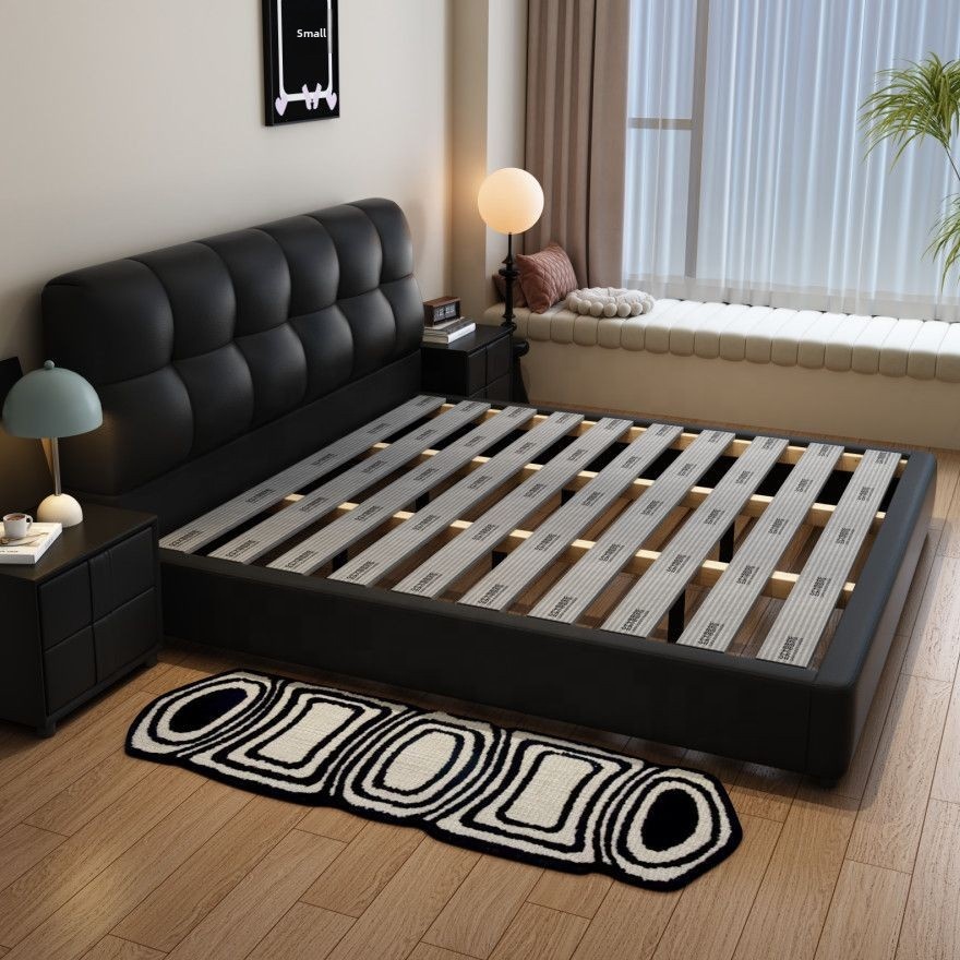 #Black Tufted Leather Storage  - огляд і ціна King Size Bed Frame With Storage Drawers