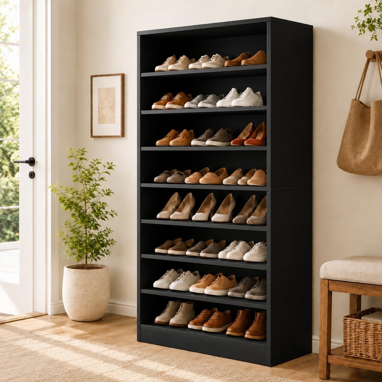 9-Tier Tall Shoe Rack Cabinet  - огляд і ціна Shoe Rack Cabinet Narrow Entryway