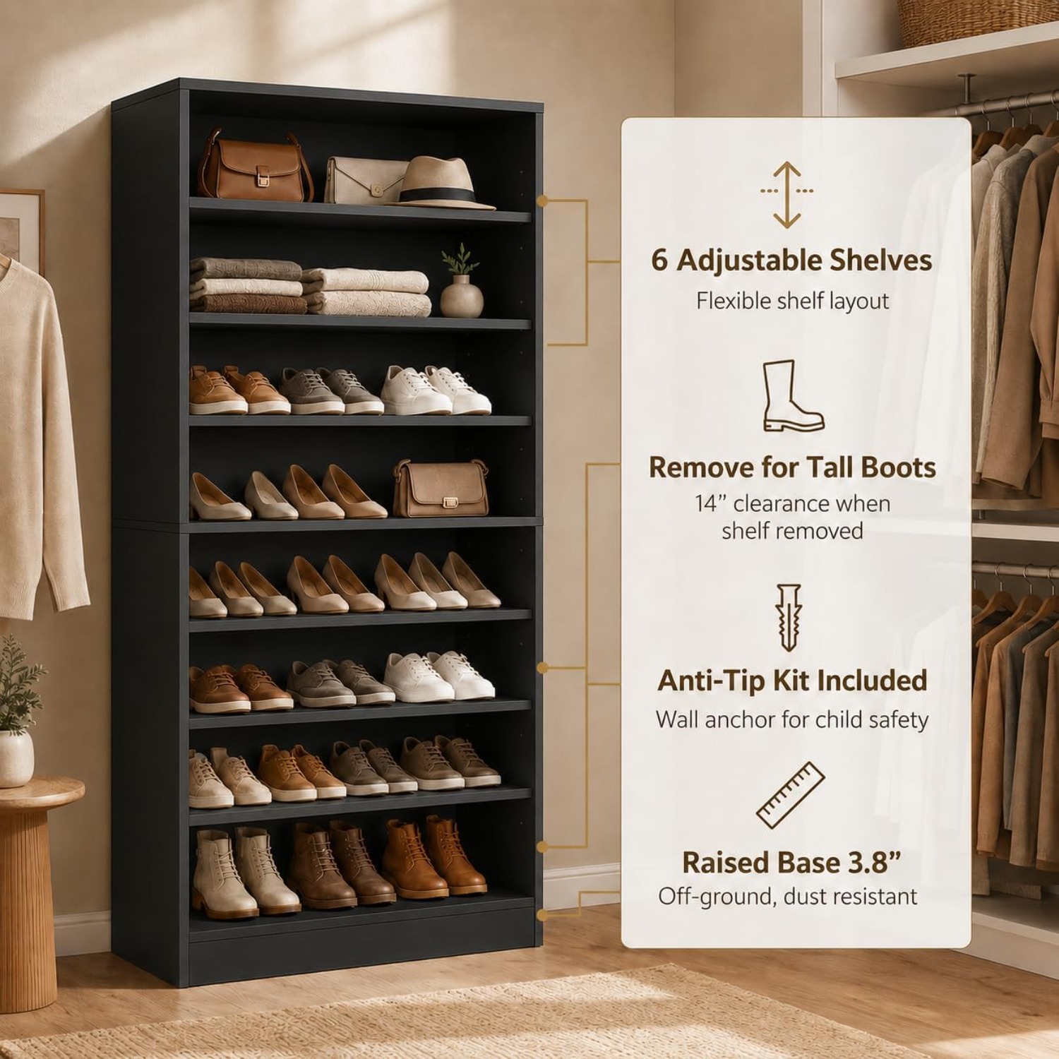 9-Tier Tall Shoe Rack Cabinet  - огляд і ціна Shoe Rack Cabinet Narrow Entryway