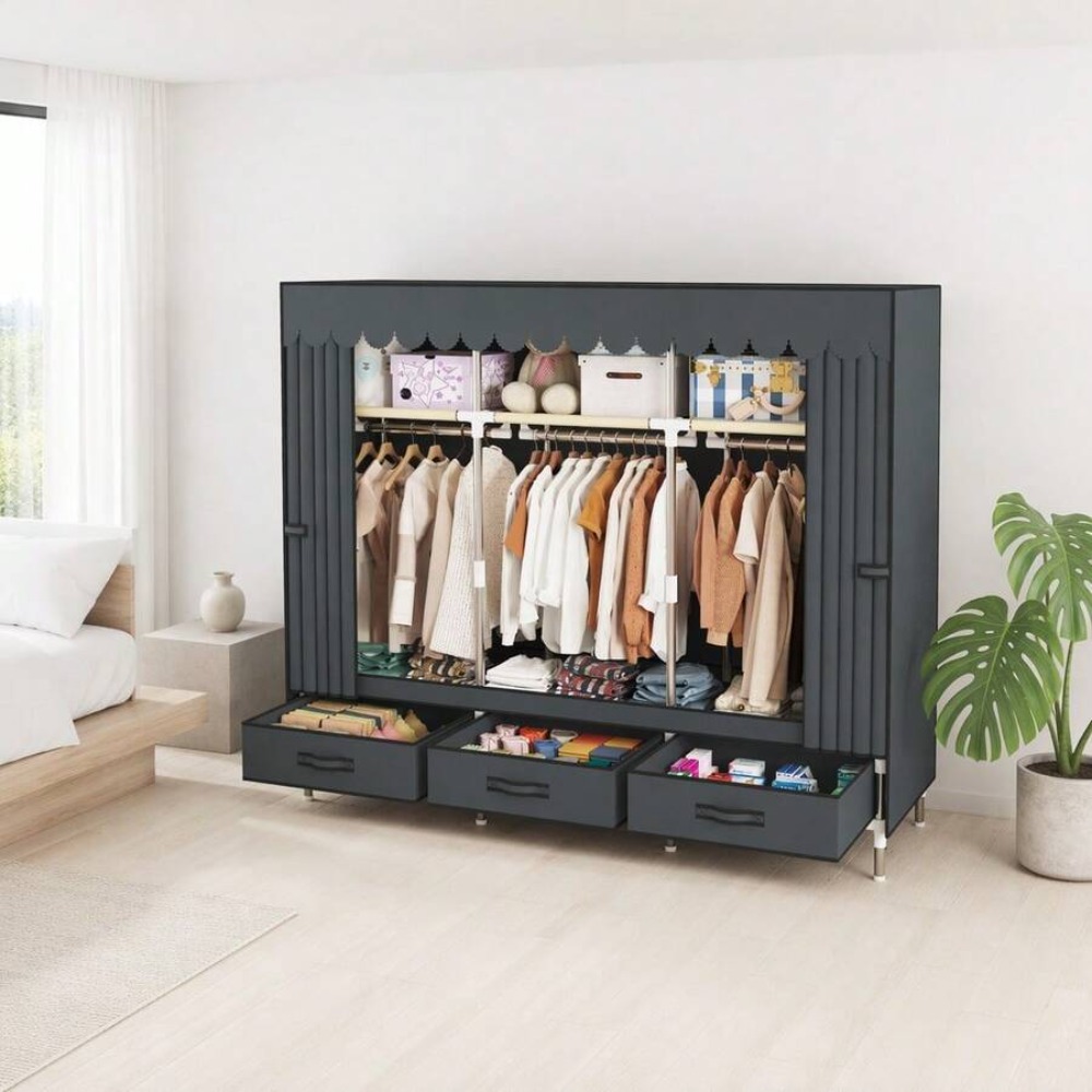 Portable Wardrobe Closet with  - огляд і ціна Wardrobe Closet Portable Fabric Cover