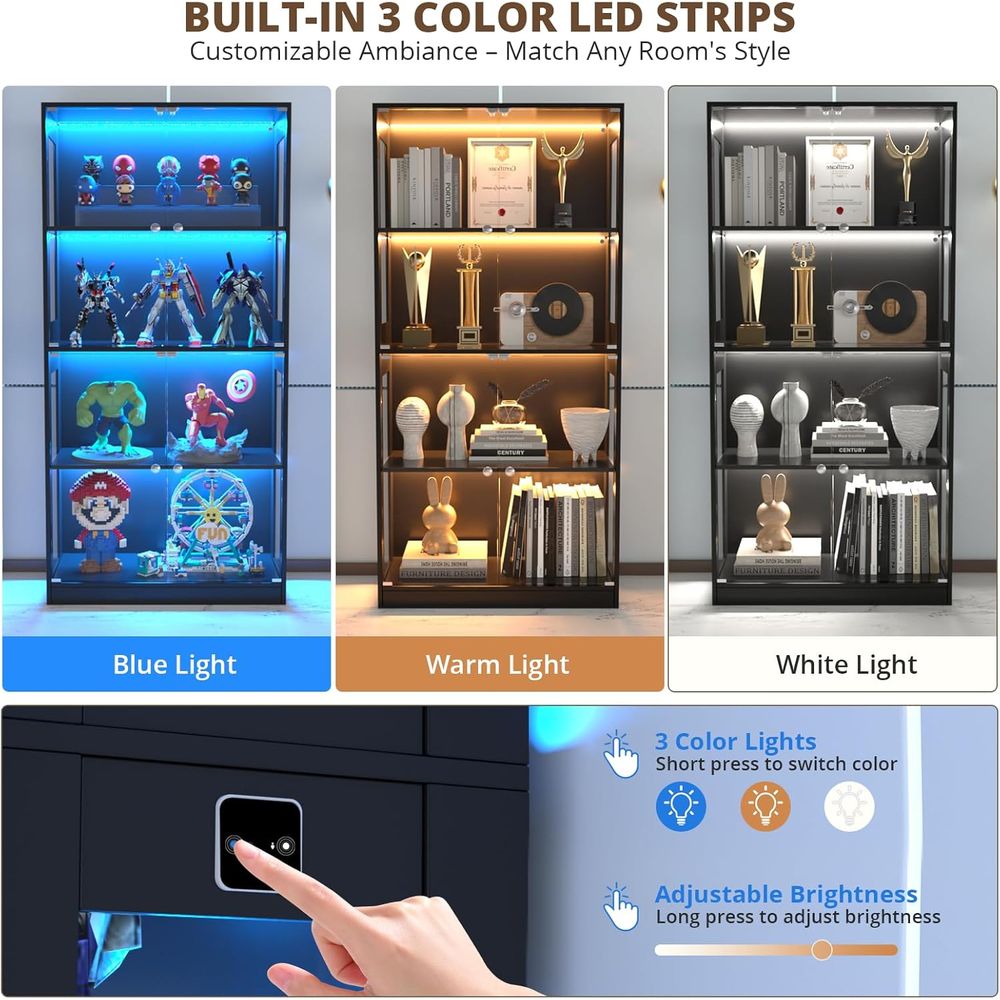 65 Glass Door Display Cabinet, - огляд і ціна Storage