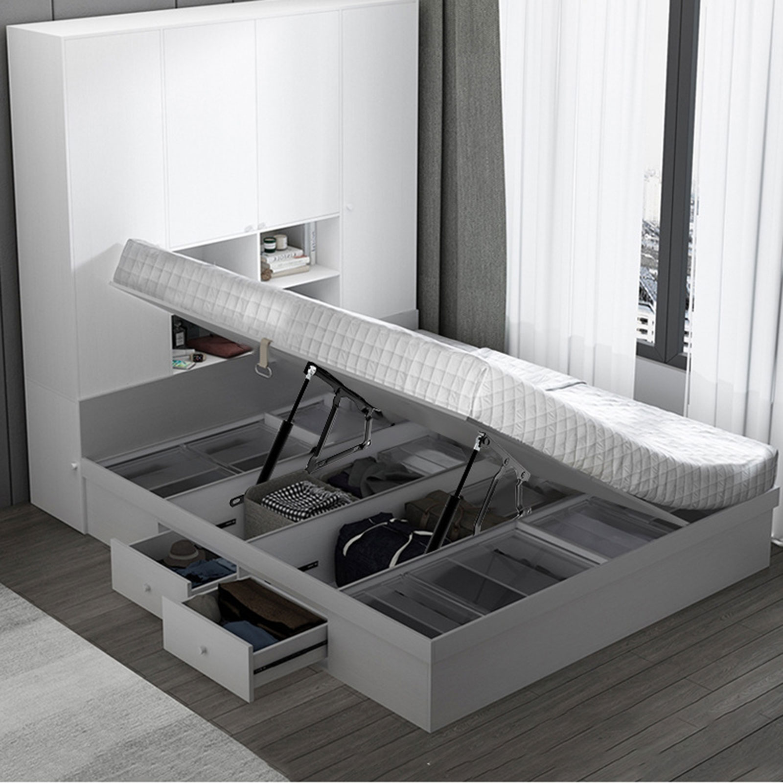 2Pcs Bed Lift Mechanism Hydrau - огляд і ціна Gas Lift Storage Bed Hydraulic