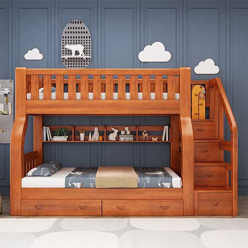 ko- Girls Adults Solid Wood Fr - огляд і ціна Bunk Bed With Stairs And Slide