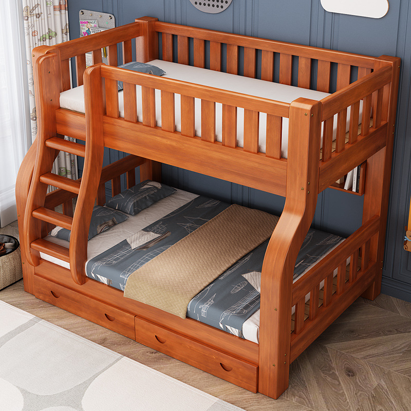 ko- Girls Adults Solid Wood Fr - огляд і ціна Bunk Bed With Stairs And Slide