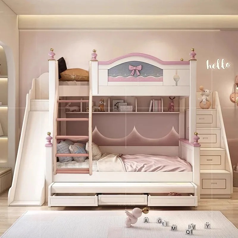 Cheap Customized Solid Wooden  - огляд і ціна Bunk Bed With Stairs And Slide