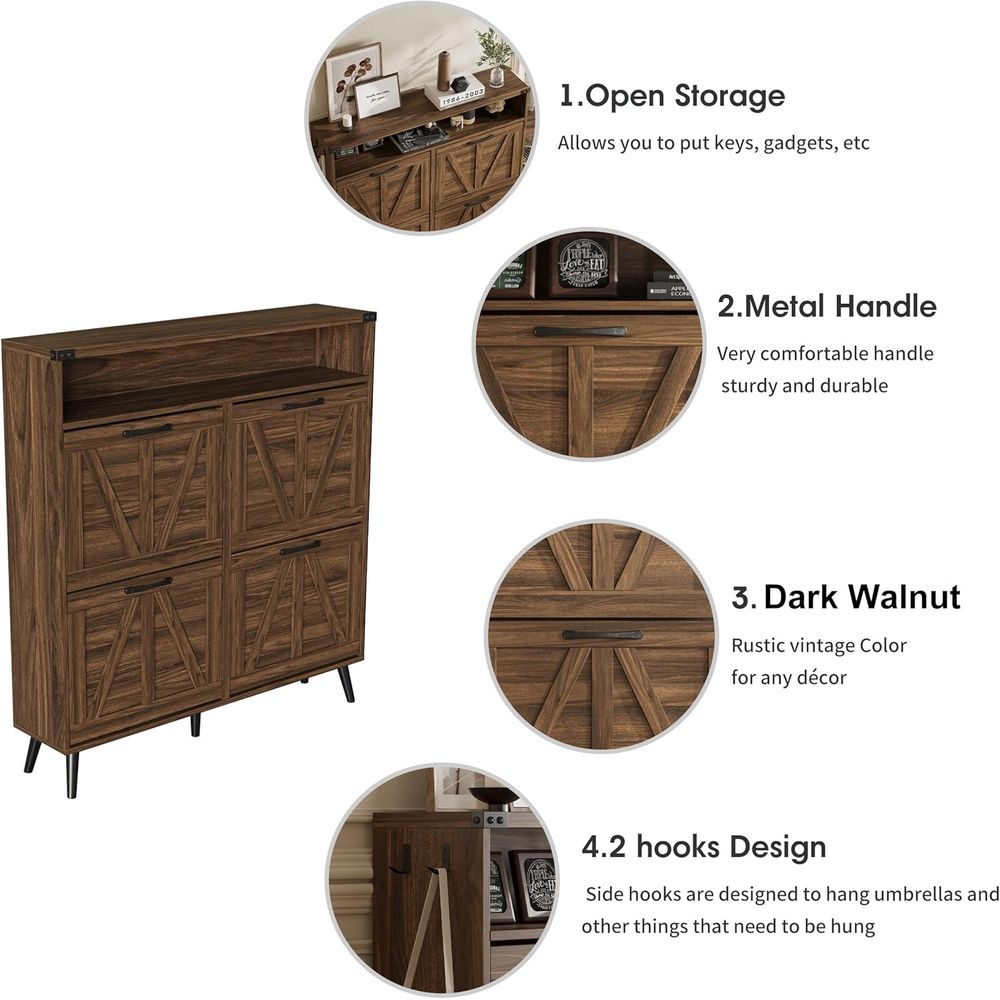 Shoe Cabinet with 4 lip Ders,a - огляд і ціна Shoe Rack Cabinet Narrow Entryway