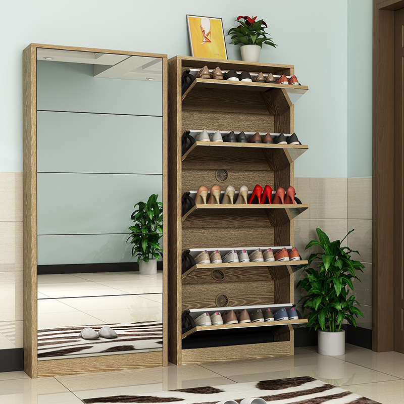 Modern Wooden Shoe Cabinet wit - огляд і ціна Shoe Rack Cabinet Narrow Entryway