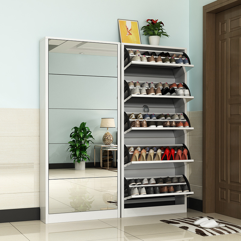 Modern Wooden Shoe Cabinet wit - огляд і ціна Shoe Rack Cabinet Narrow Entryway