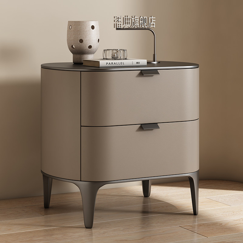 Luxury Nightstands Microfiber  - огляд і ціна Solid Wood Nightstand 2 Drawers