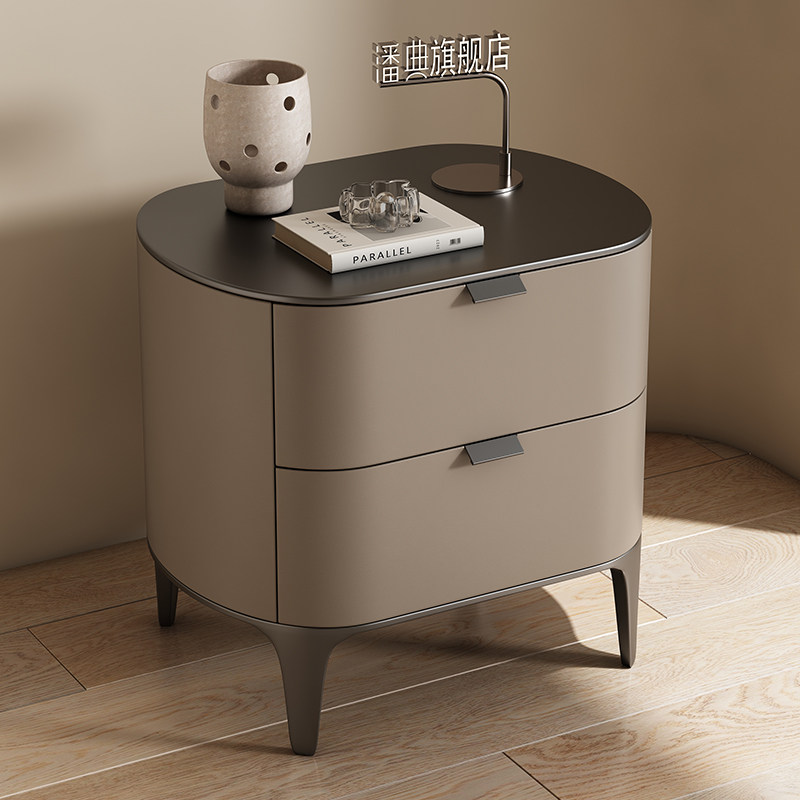 Luxury Nightstands Microfiber  - огляд і ціна Solid Wood Nightstand 2 Drawers