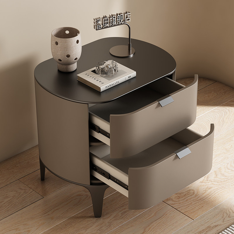 Luxury Nightstands Microfiber  - огляд і ціна Solid Wood Nightstand 2 Drawers