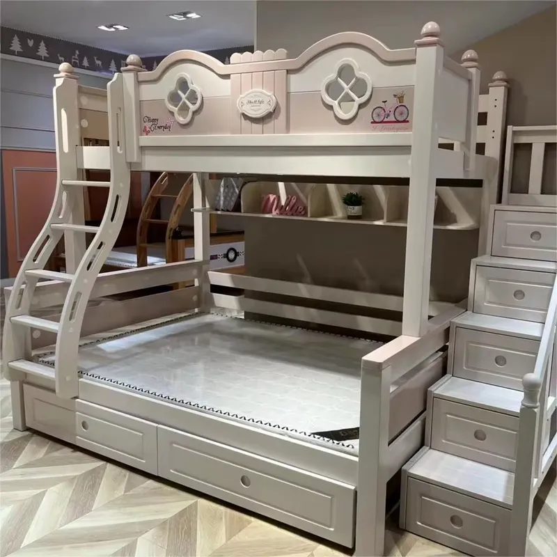 Modern Luxury Princess Kids Bu - огляд і ціна Bunk Bed With Stairs And Slide