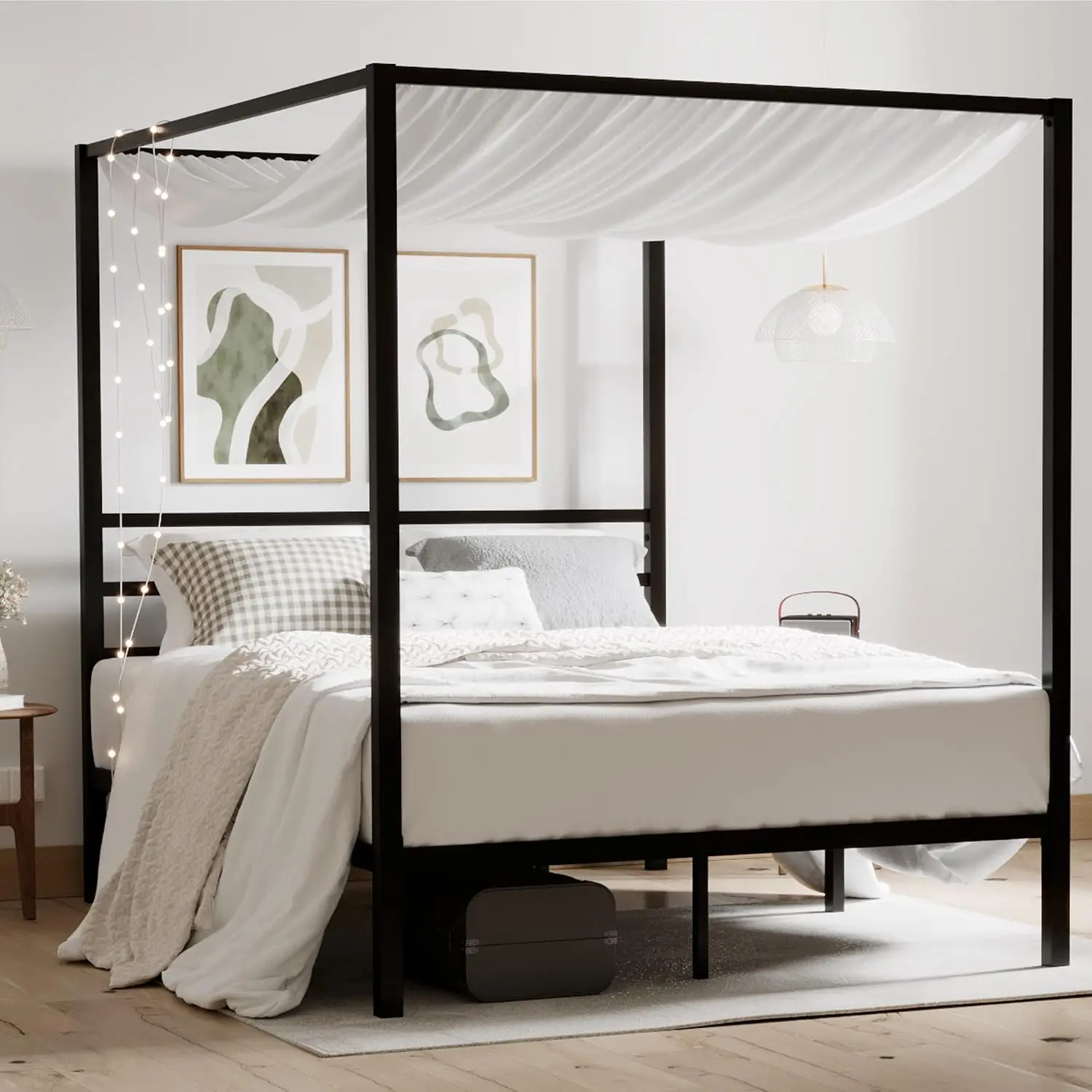 Queen Size Metal Canopy Bed Fr - огляд і ціна Canopy Bed Frame Metal Queen