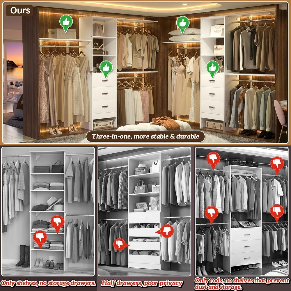 8T Closet System, 96'' Closet  - огляд і ціна Bedroom Furniture