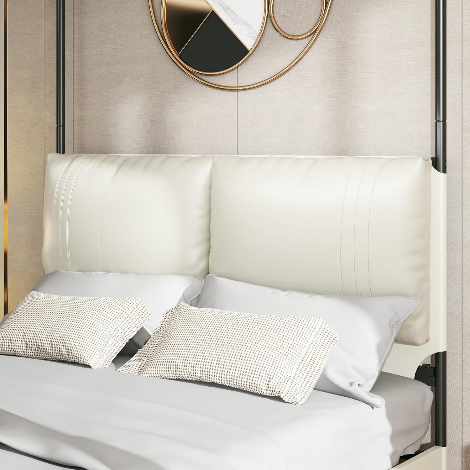 Queen Canopy Bed Frame Upholst - огляд і ціна Canopy Bed Frame Metal Queen