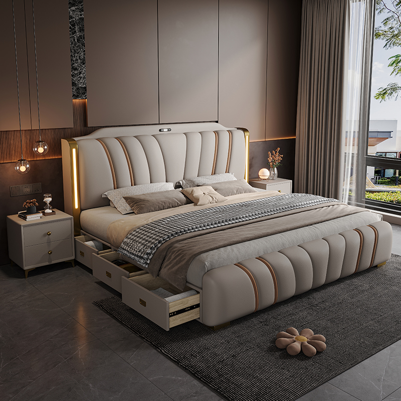 180x200CM with queen wooden be - огляд і ціна King Size Bed Frame With Storage Drawers