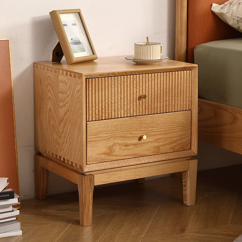 Retro Solid Wood Nightstands,F - огляд і ціна Solid Wood Nightstand 2 Drawers