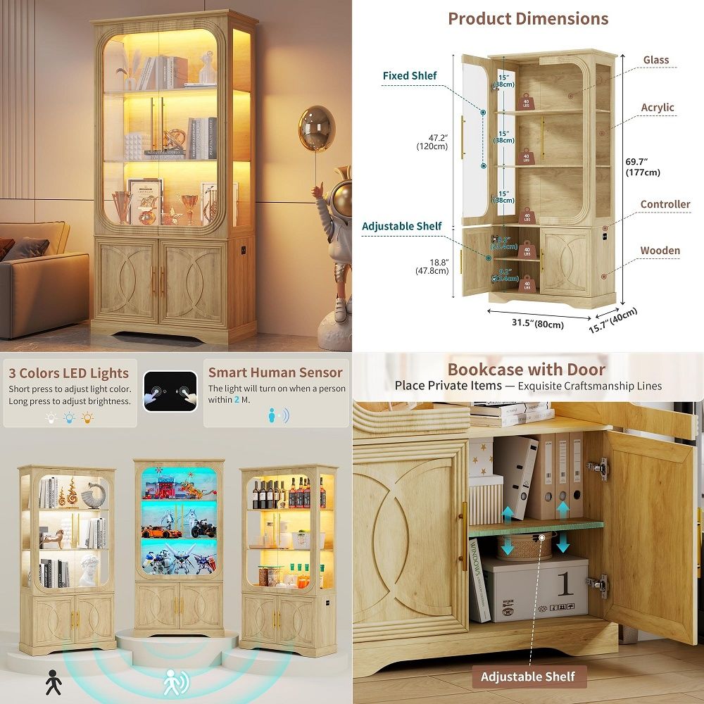 Display Cabinet with Glass Doo - огляд і ціна Storage