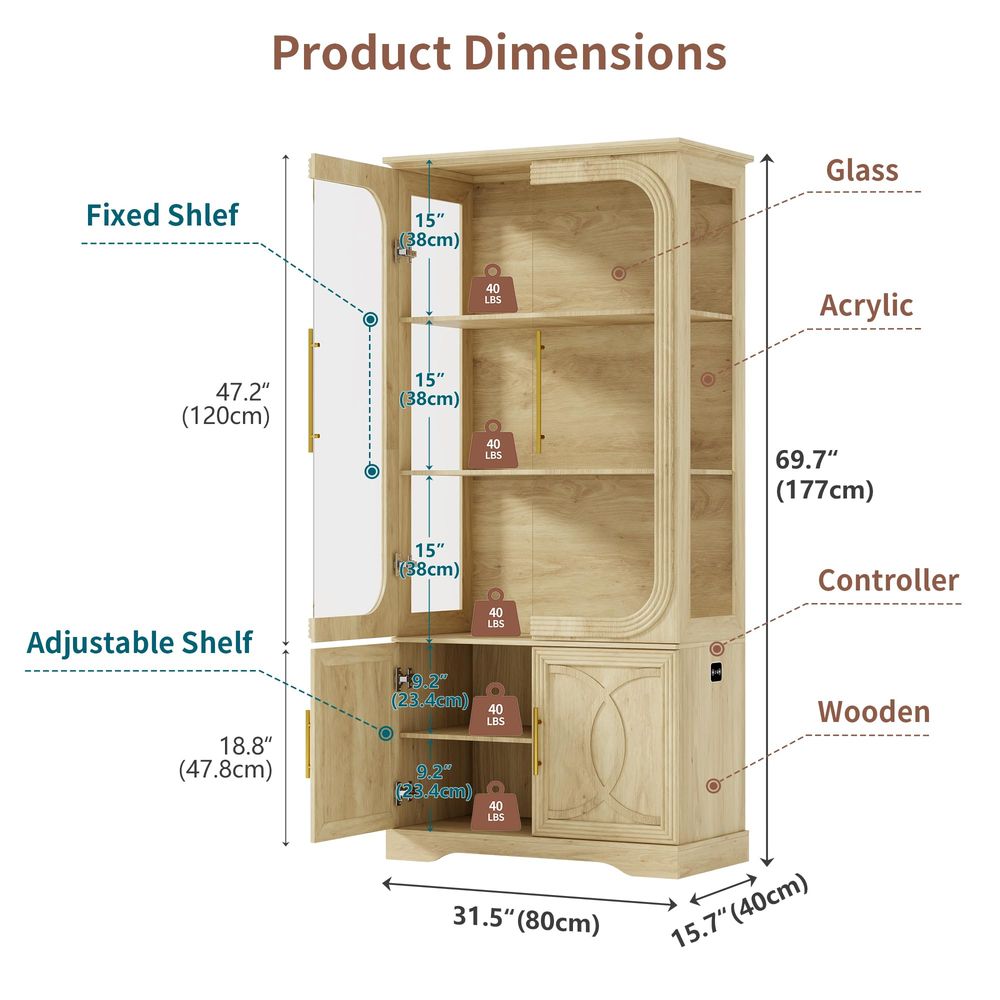 Display Cabinet with Glass Doo - огляд і ціна Storage