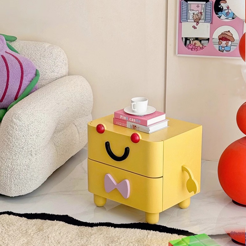 Cartoon Bedside Table,Home Fur - огляд і ціна Solid Wood Nightstand 2 Drawers