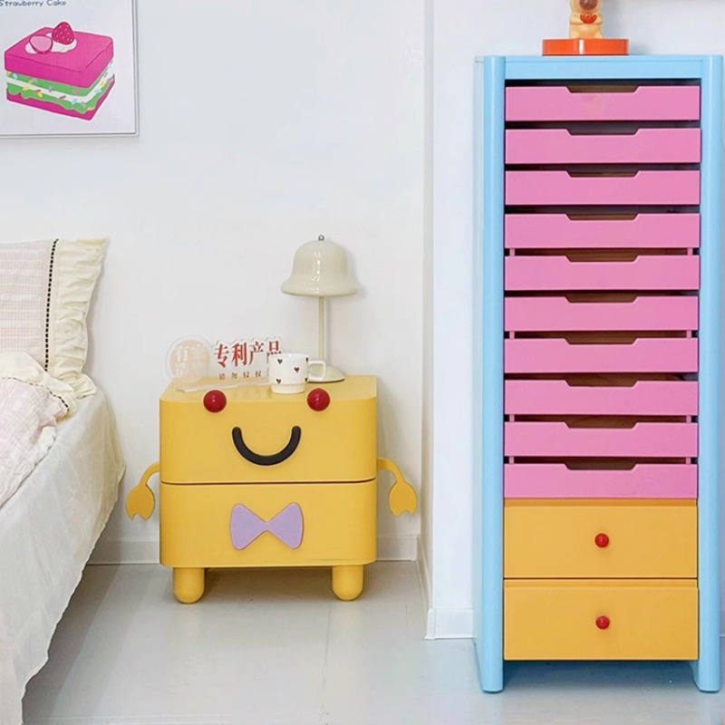 Cartoon Bedside Table,Home Fur - огляд і ціна Solid Wood Nightstand 2 Drawers