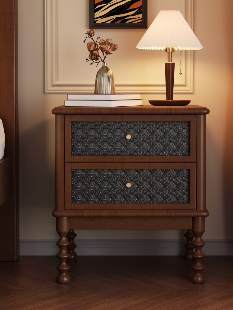 Vintage Nightstands Printed Gl - огляд і ціна Solid Wood Nightstand 2 Drawers