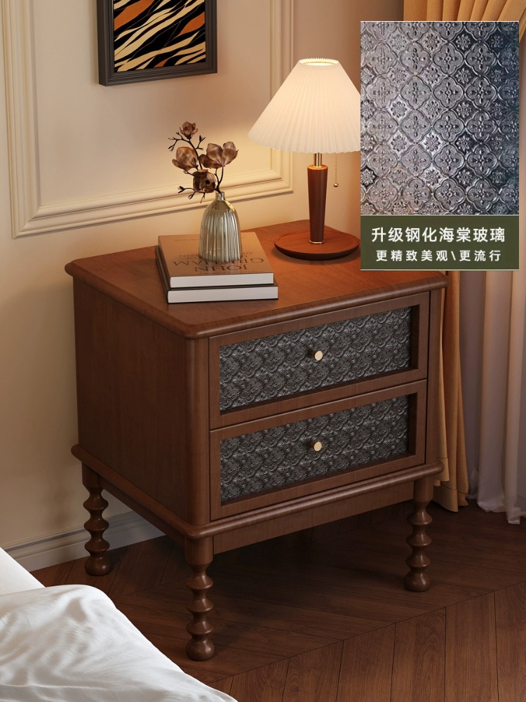 Vintage Nightstands Printed Gl - огляд і ціна Solid Wood Nightstand 2 Drawers
