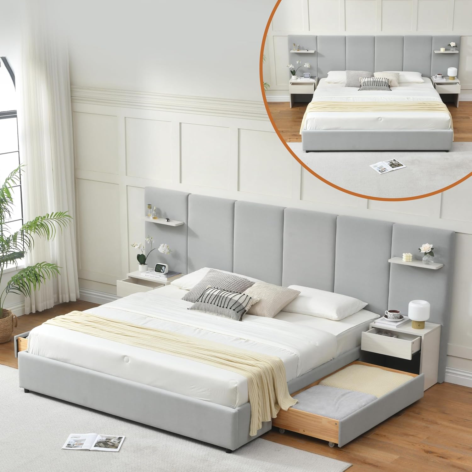 King Size Bed Frame with Stora - огляд і ціна King Size Bed Frame With Storage Drawers