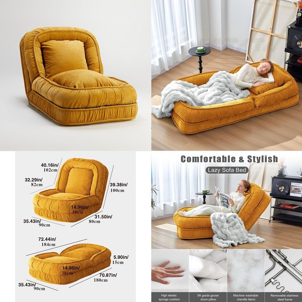 Foldable Lazy Sofa Bed Floor C - огляд і ціна Sofas