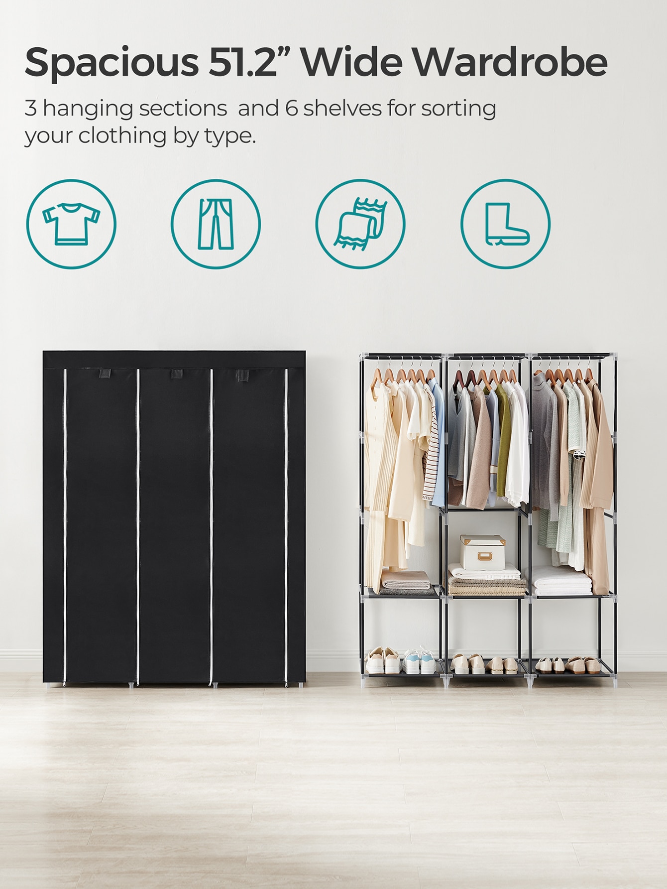 Portable Closet Organizer Mode - огляд і ціна Wardrobe Closet Portable Fabric Cover