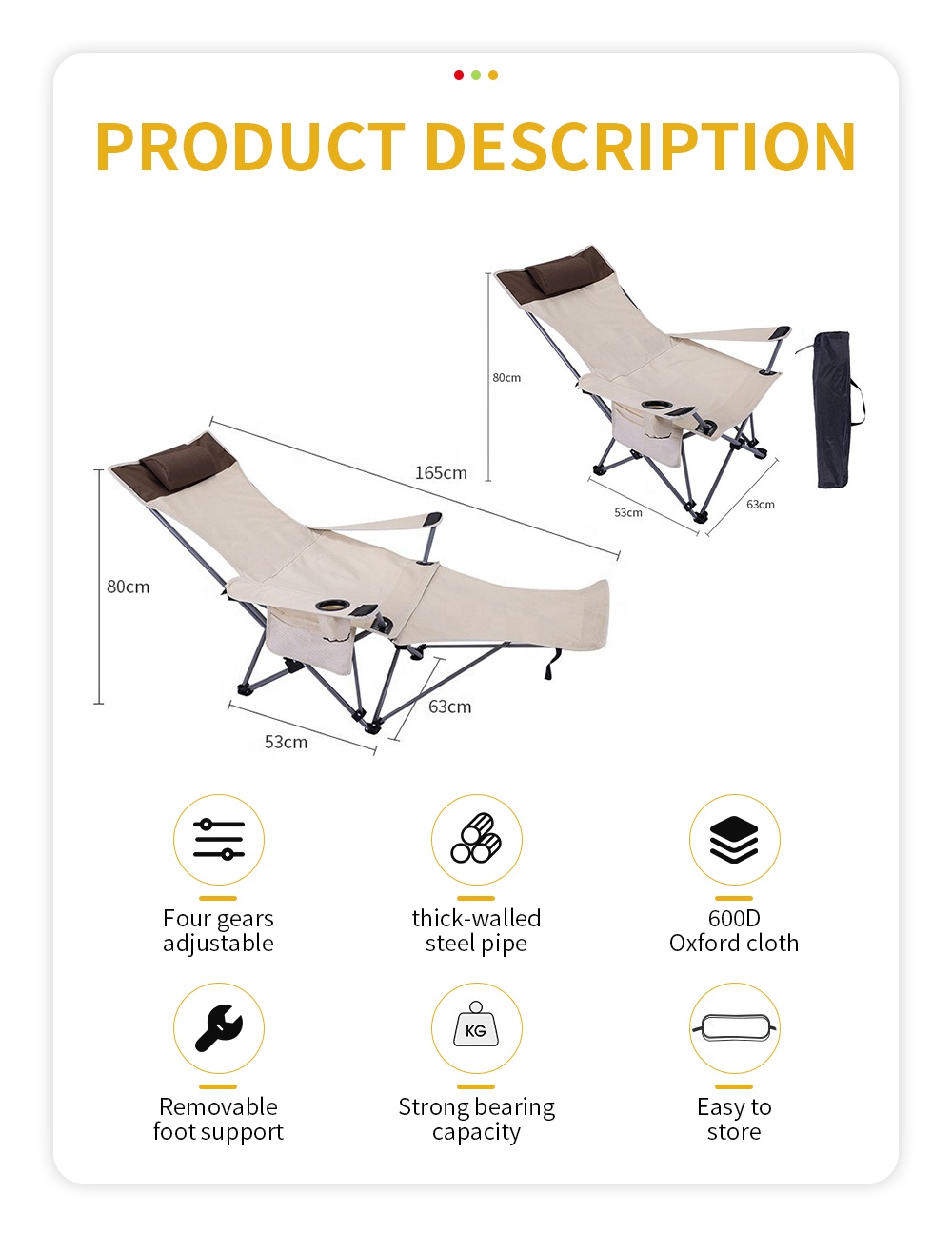 Portable Folding Reclining Cha - огляд і ціна Outdoor Furniture