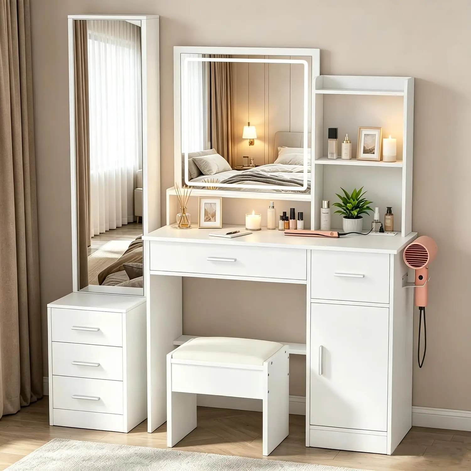 INTERGREAT Makeup Vanity with  - огляд і ціна Dressing Table Vanity With Lighted Mirror