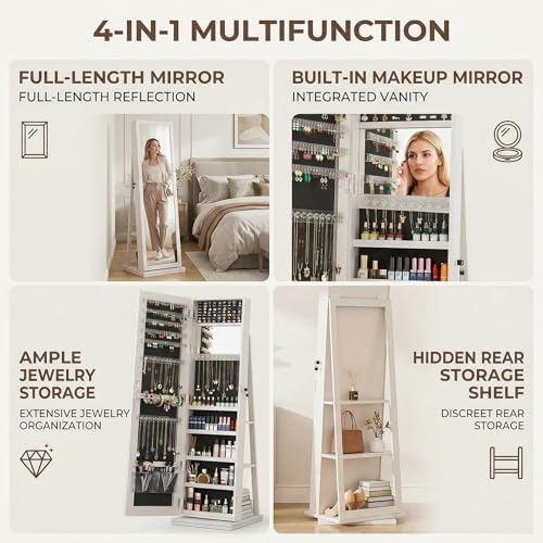 360° Swivel Jewelry Armoire wi - огляд і ціна Full Length Mirror Jewelry Armoire
