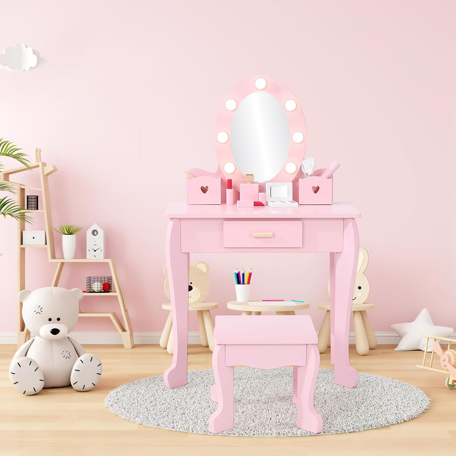 Kids Dressing Table and Stool  - огляд і ціна Dressing Table Vanity With Lighted Mirror