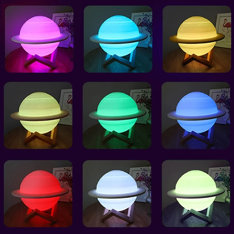 LED Night Light 3D Print Satur - огляд і ціна Floating Nightstand With Led Light